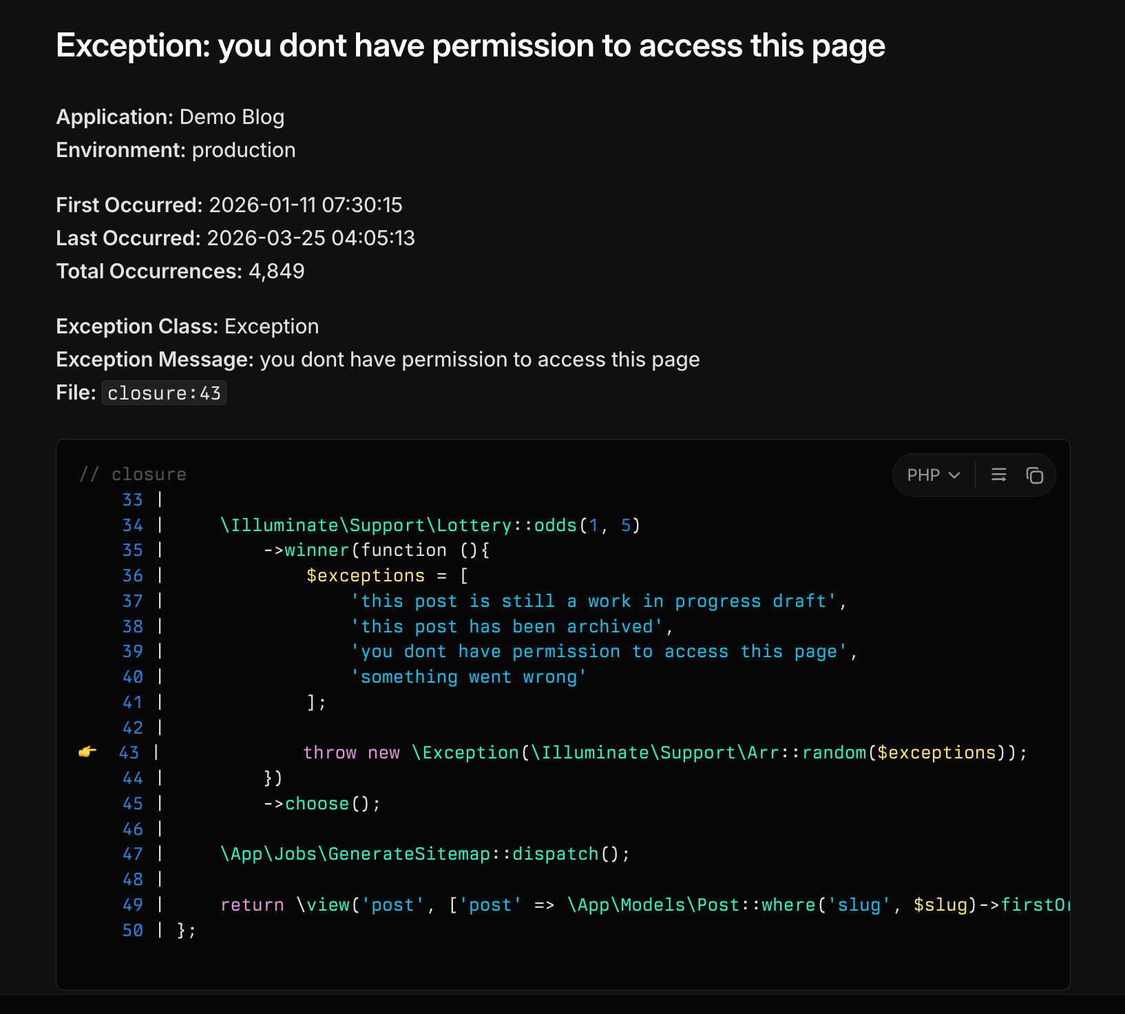 Linear alerts integration screenshot