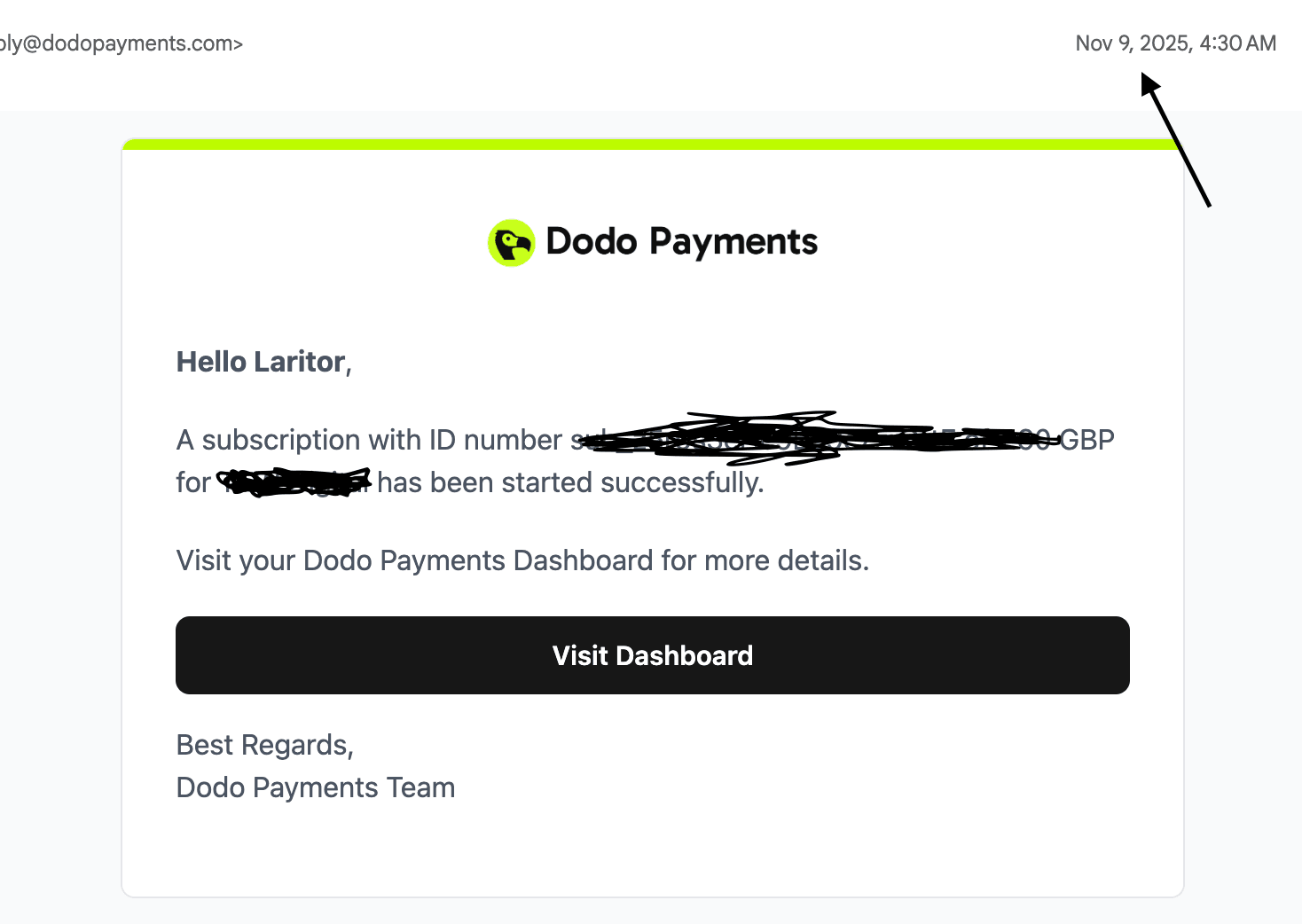 Laritor's first paid subscription